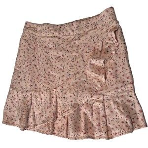 Sim and Sam Y2K Micro Mini Skirt Pink Floral Ruffle Coquette Fairycore ‎ SZ XS